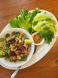 Nam Khao with Lime Chicken