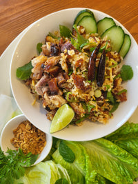 Nam Khao with Lime Chicken